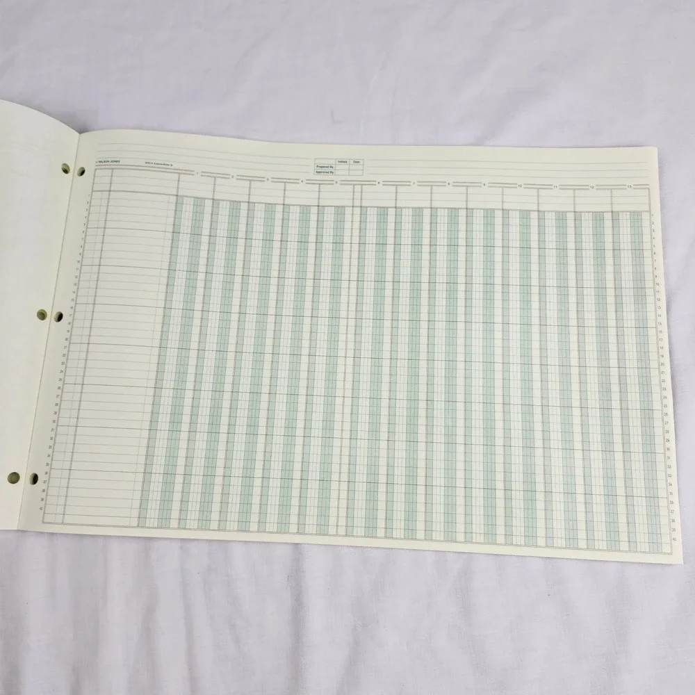 Wilson Jones ColumnWrite Columnar Pad G7513 11x16.375 Green 13 Columns Unused